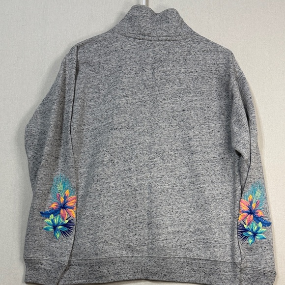 PINK Victoria's Secret Gray Sweater with Colorful Sleeve Design - Picture 6 of 6